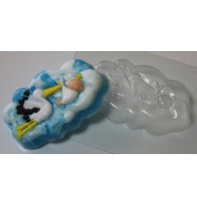 Аист с младенцем, форма для мыла пластиковая