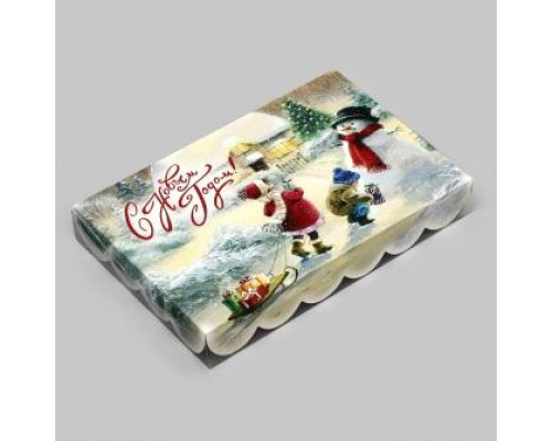 Коробка "Снеговик" 22 х15 х3 см, 1 шт