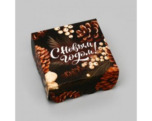 Коробка "С Новым годом!", 7 х 7 х 3 см, 1 шт