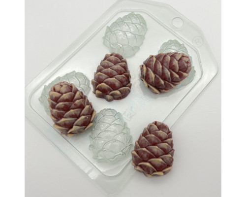 Шишка кедровая мини (4 ячейки) ЕХ, 1 шт, форма пластиковая