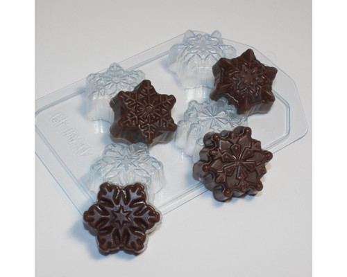 Снежинки мини ЕХ, 1 шт, форма пластиковая