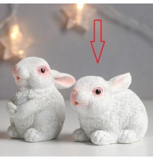 Кролик белый №2 (лежит) 3D, форма силиконовая