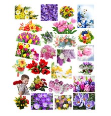 Картинки на водорастворимой бумаге 8 марта Цветы №5, 1 лист