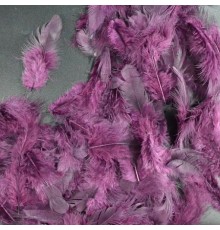 Перья глубоко-пурпурные 4*8 см, набор 100 шт