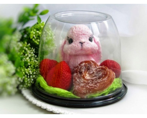 Коробка "Купол" высокая с черным дном ПЭТ, 1 шт