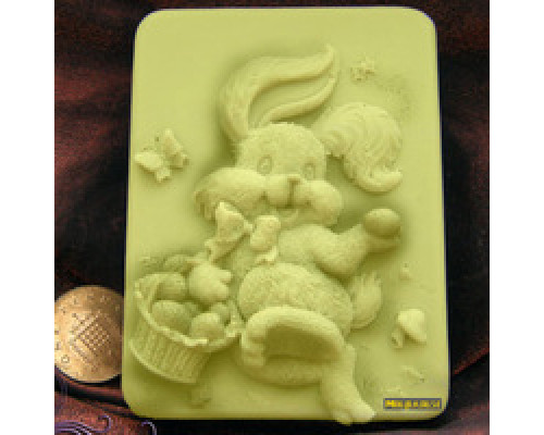 Зайка с корзинкой, форма силиконовая