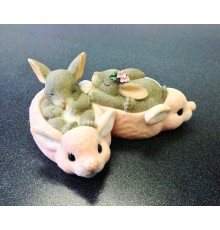 Кролики в тапках 3D, форма силиконовая
