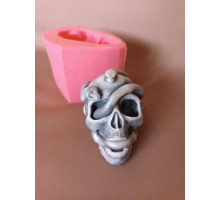 Череп со змеями 3D, форма силиконовая