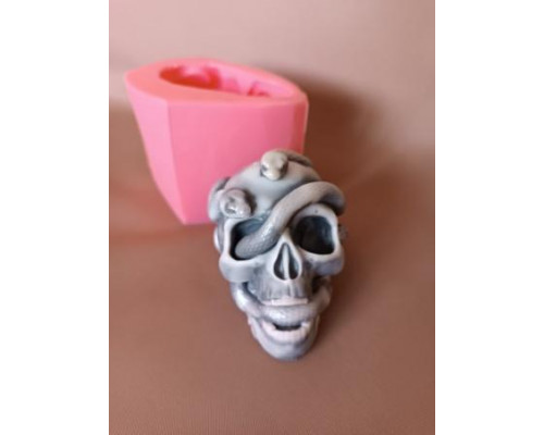 Череп со змеями 3D, форма силиконовая
